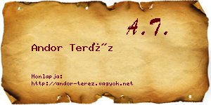 Andor Teréz névjegykártya