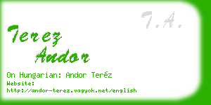 terez andor business card